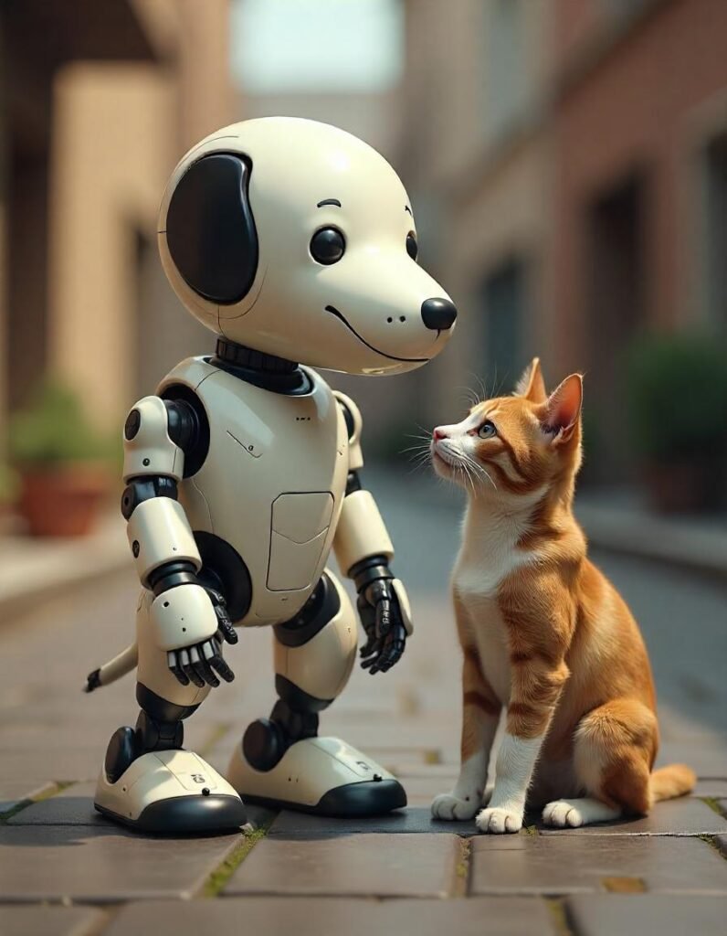 Tendências Pet 2025: O Futuro do Bem-Estar dos Pets e o Que Esperar para os Próximos Anos 2 freepik please generate an image of a robot dog and cat in 89514